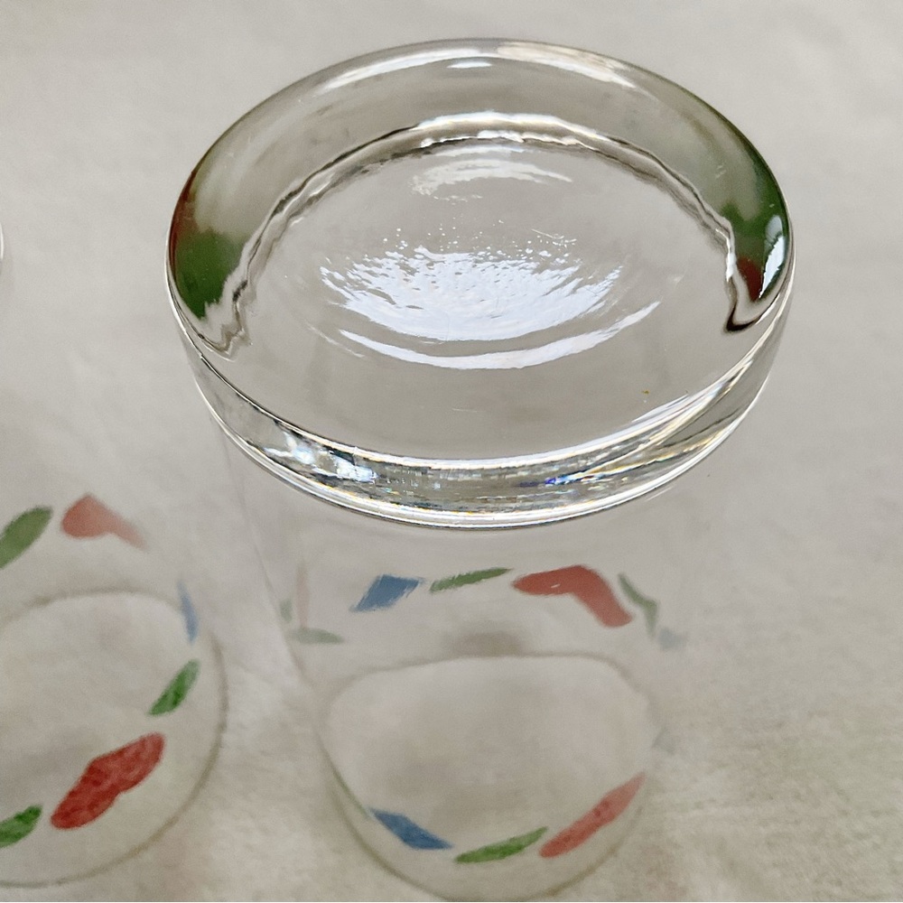 Vintage Corelle Quilt Heart Tumblers Set of 2 Pink Patchwork Glasses - Picture 8 of 11